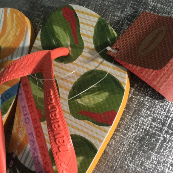 havaianas Farm Tropical Fruit/Orange Citrus Sandals NWT Size 9-10 - Picture 5 of 12
